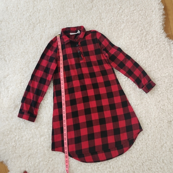 The Children's Place Winter Red & Black Kid Plaid Ruffle Dress Sz 10-12 Holidays - Picture 3 of 8